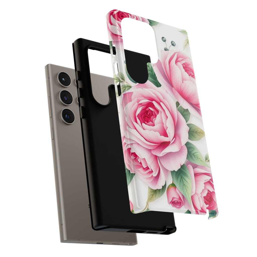 Android OR iPhone Compatible Cases - Pink Flower Design - Unique Tough Cases
