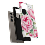Android OR iPhone Compatible Cases - Pink Flower Design - Unique Tough Cases