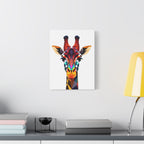 Colorful Giraffe Canvas Art - Vibrant Stretched Wall Decor for Animal Lovers