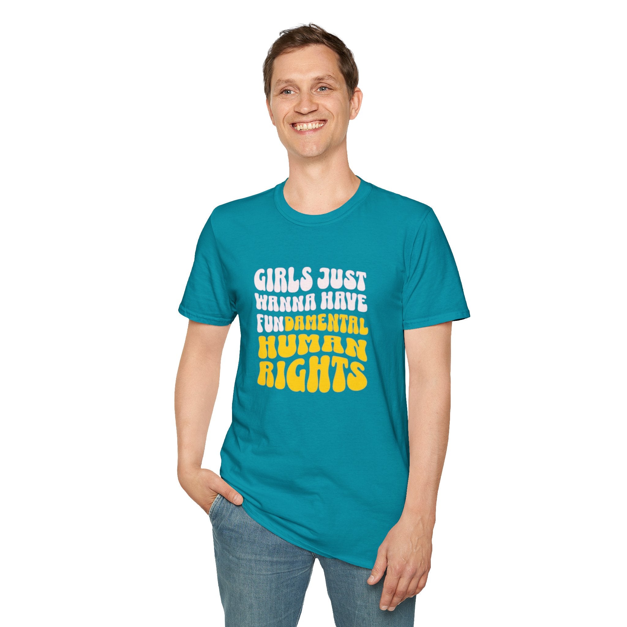 Girls Just Wanna Have Fundamental Human Rights Unisex Softstyle T-Shirt - EqualiTees.Me