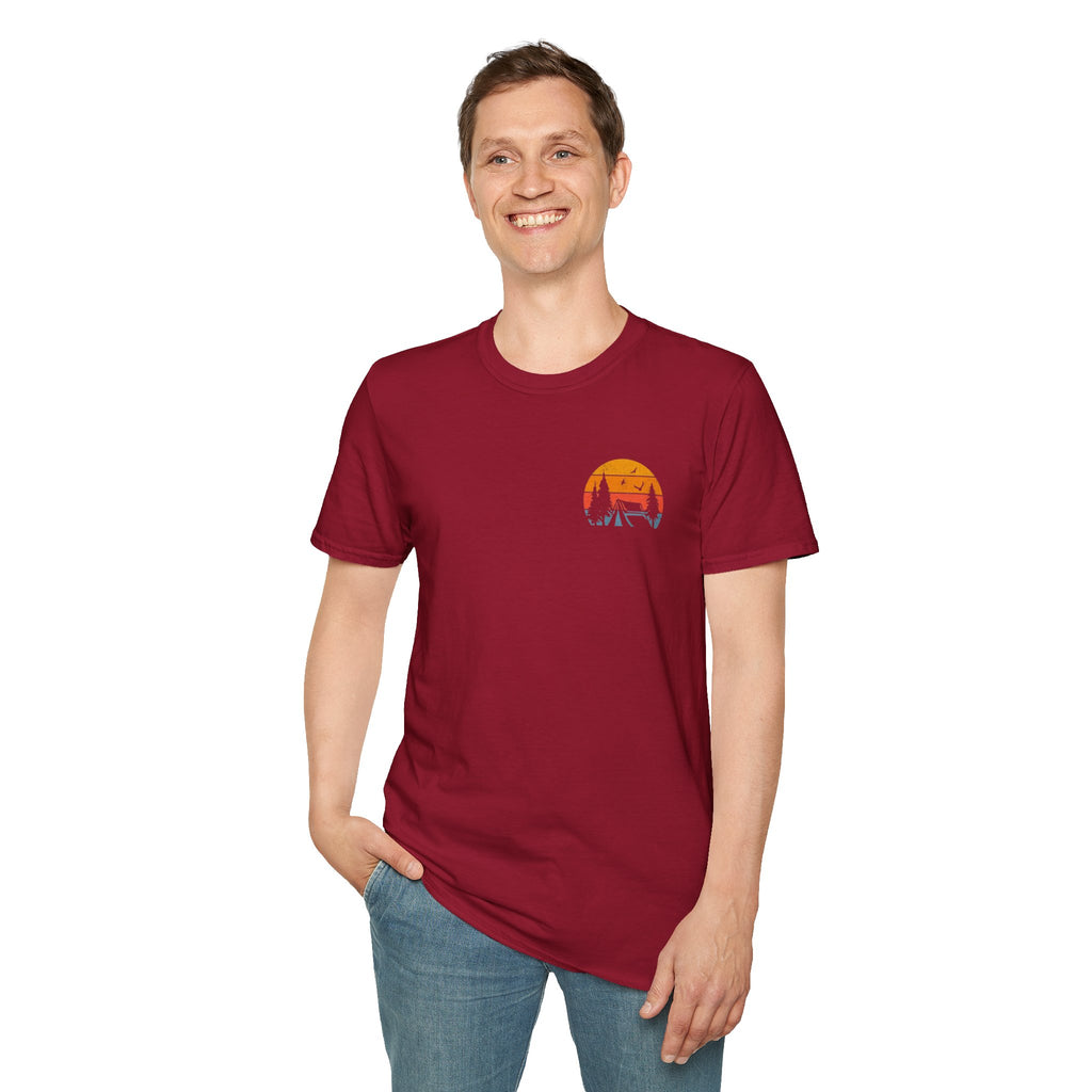 Unisex Softstyle T-Shirt - 'I'd Rather Be Camping' Adventure Tee
