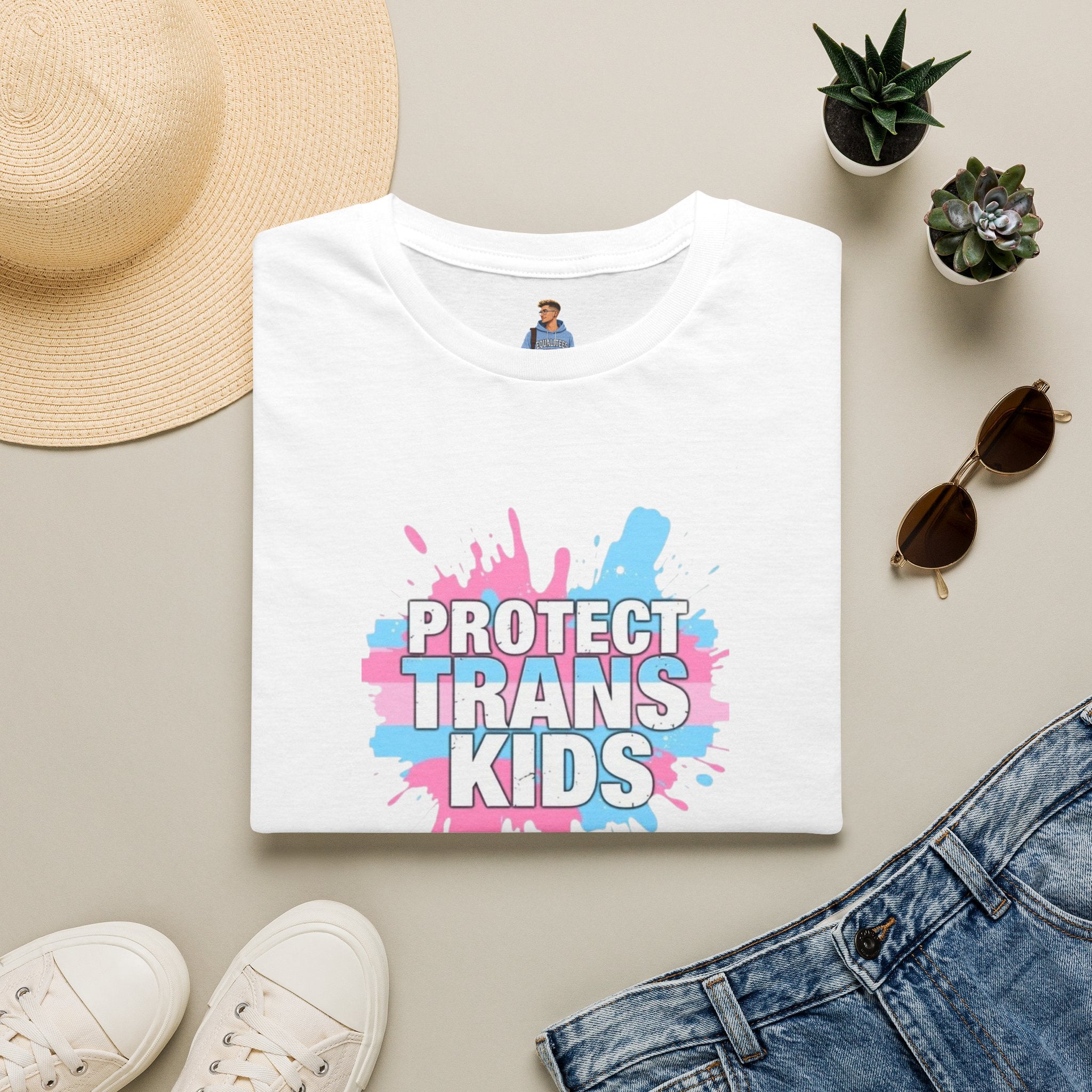 Protect Trans Kids Unisex Softstyle T-Shirt - Supportive LGBTQ+ Apparel