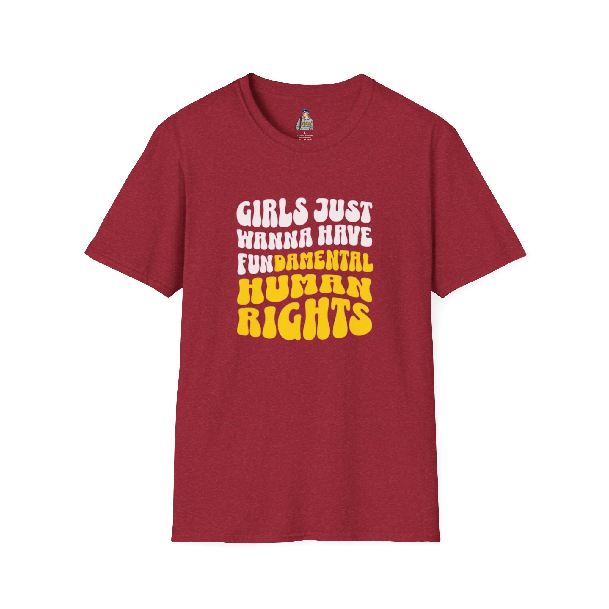 Girls Just Wanna Have Fundamental Human Rights Unisex Softstyle T-Shirt - EqualiTees.Me