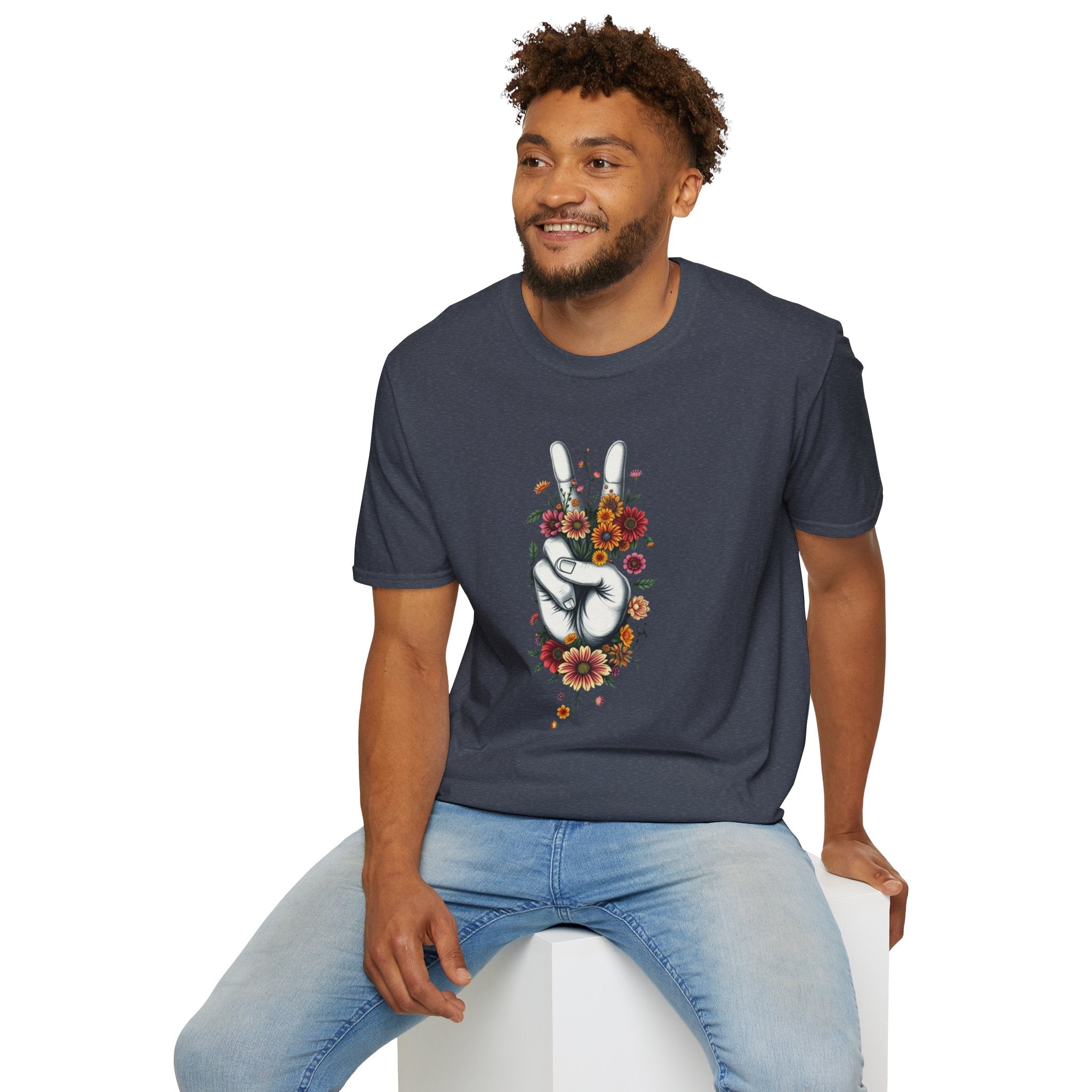 Grow Peace Unisex Softstyle T-Shirt - Boho Inspiration, Perfect for Festivals and Everyday Wear