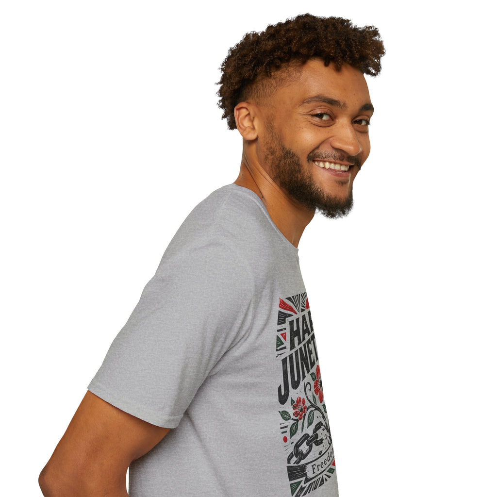 Juneteenth T-Shirt — "Happy Juneteenth" Floral Freedom Tee