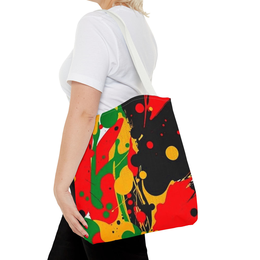 Green, Red Yellow Paint Splatter Tote Bag