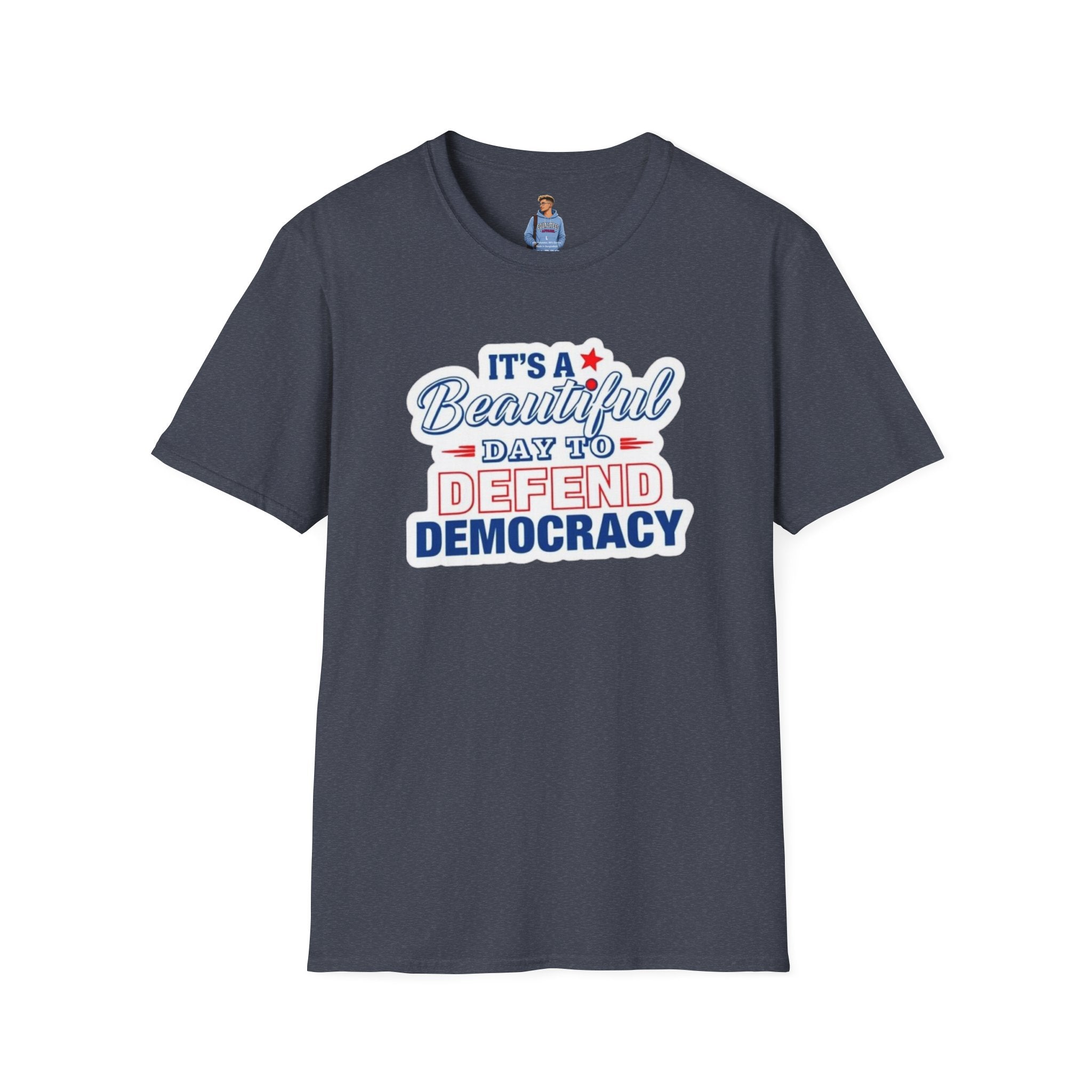 Defend Democracy Unisex Softstyle T-Shirt - Perfect for Activism and Everyday Wear