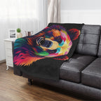 Fractal Bear Microfiber Blanket