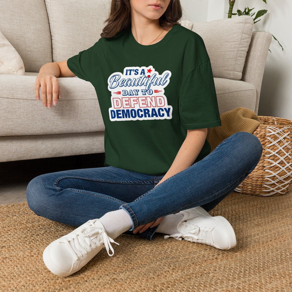 Defend Democracy Unisex Softstyle T-Shirt - Perfect for Activism and Everyday Wear