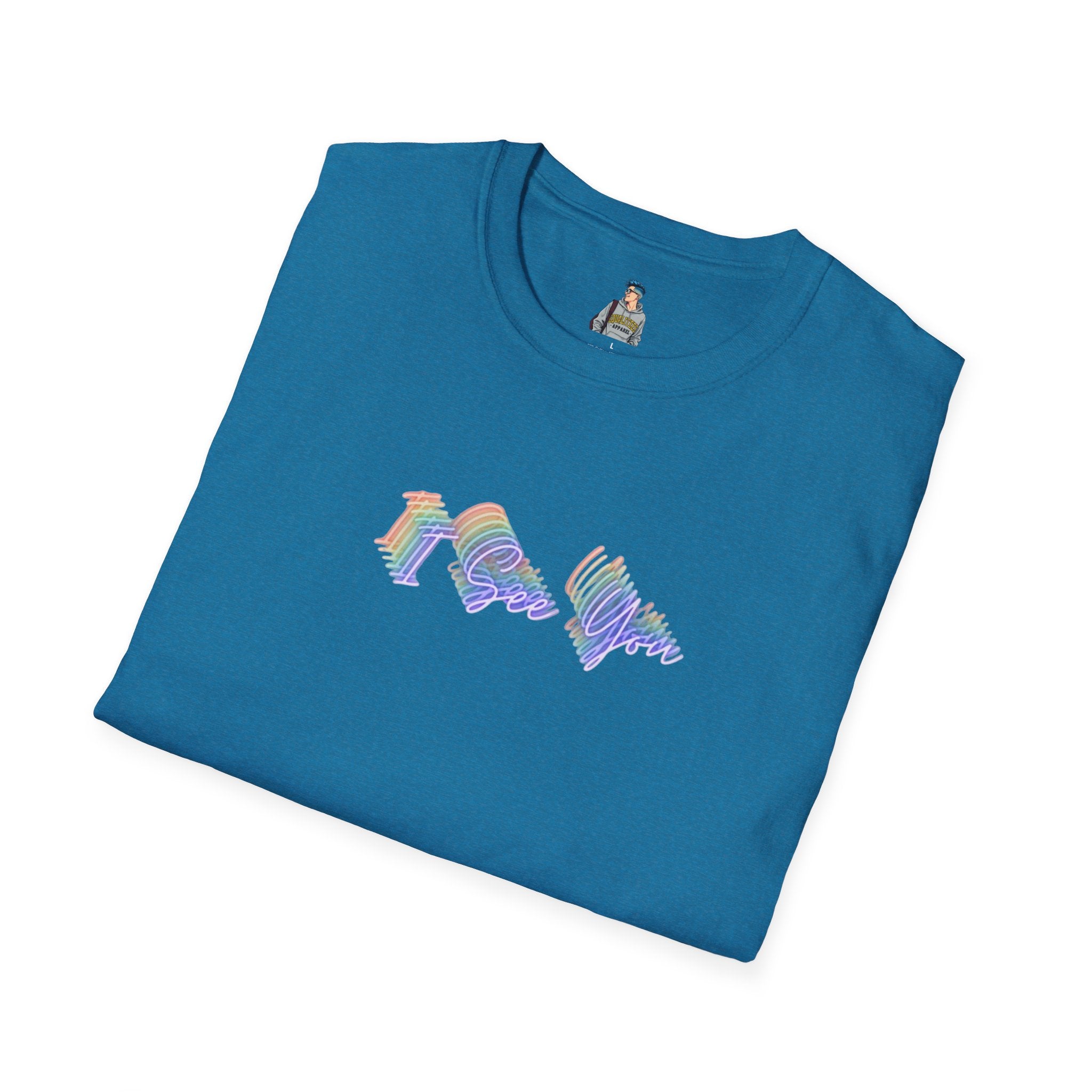 I See You Unisex Softstyle T-Shirt - Colorful Wave Design for LGBTQ+ Visibility