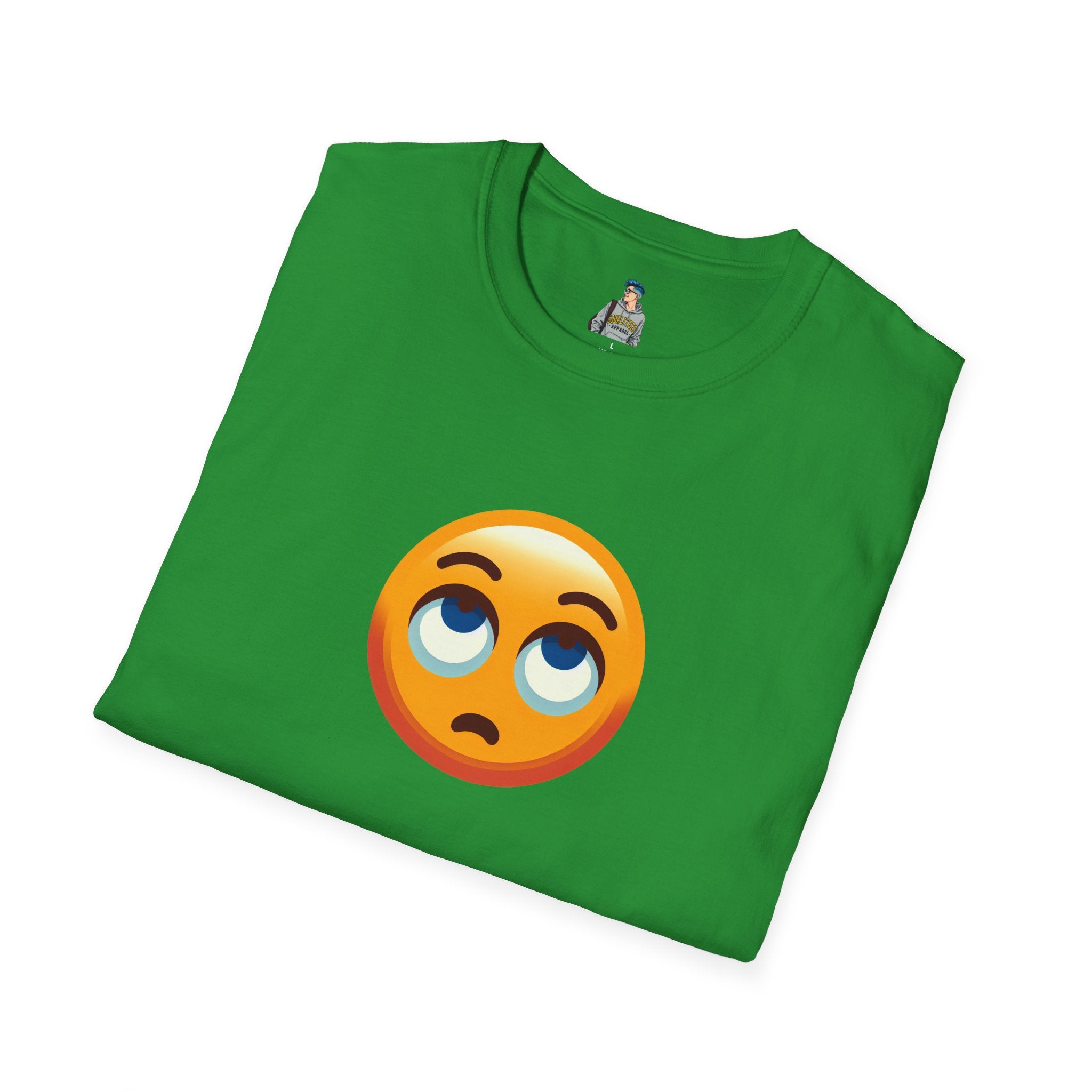 Unisex Softstyle T-Shirt with Eye Roll Emoji | Casual Graphic Tee for Everyday Humor