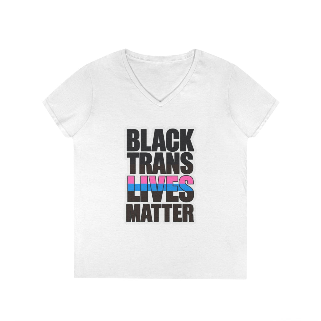 Black Trans Lives Matter V-Neck T-Shirt - Empowering Pride Apparel