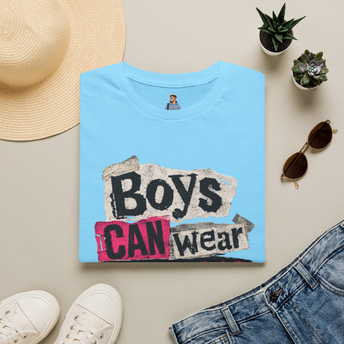 Boys Can Wear Pink T-Shirt — Bold Retro Feminist Graphic Tee