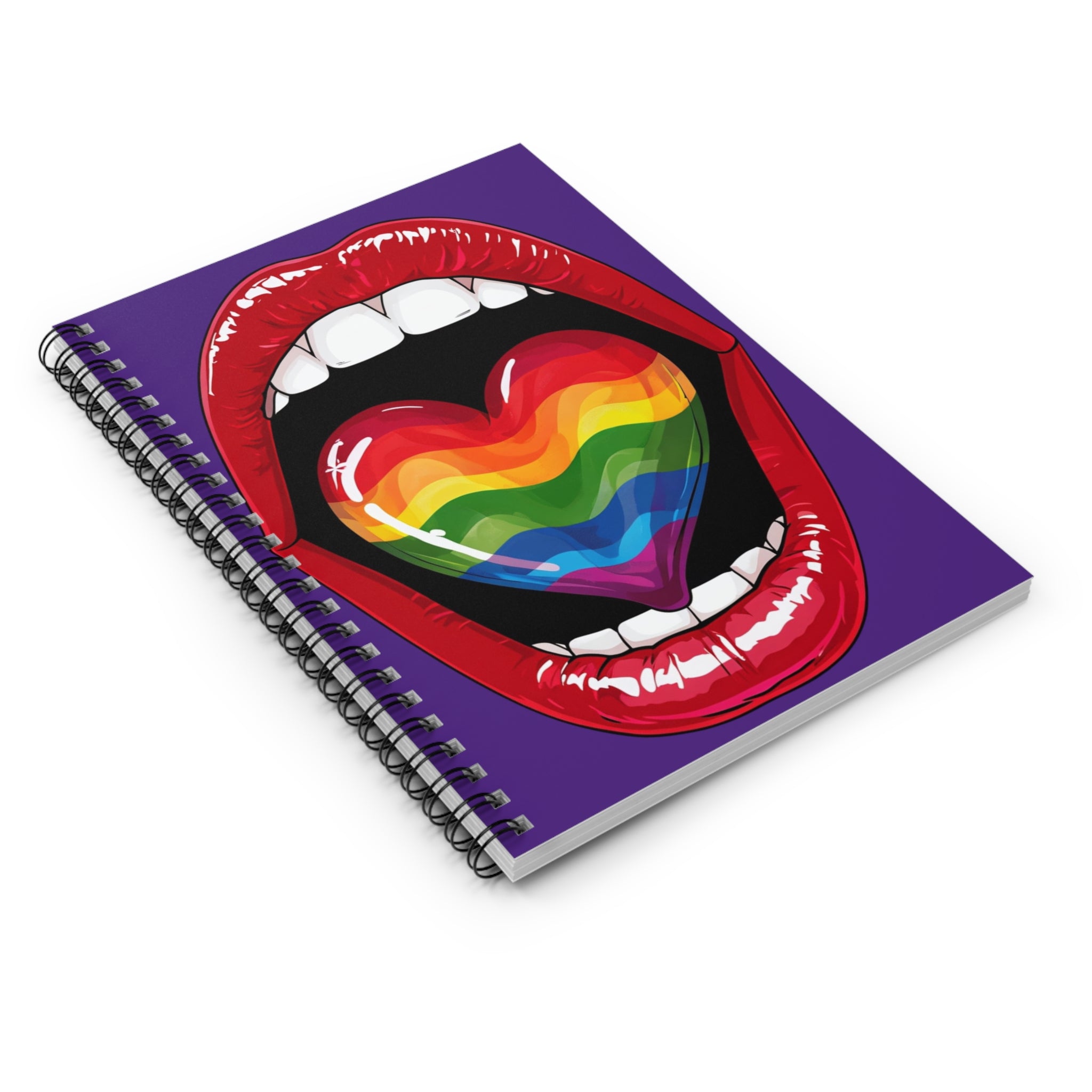 Vibrant LGBTQ+ Spiral Notebook - Ruled Lines with Colorful Heart Design