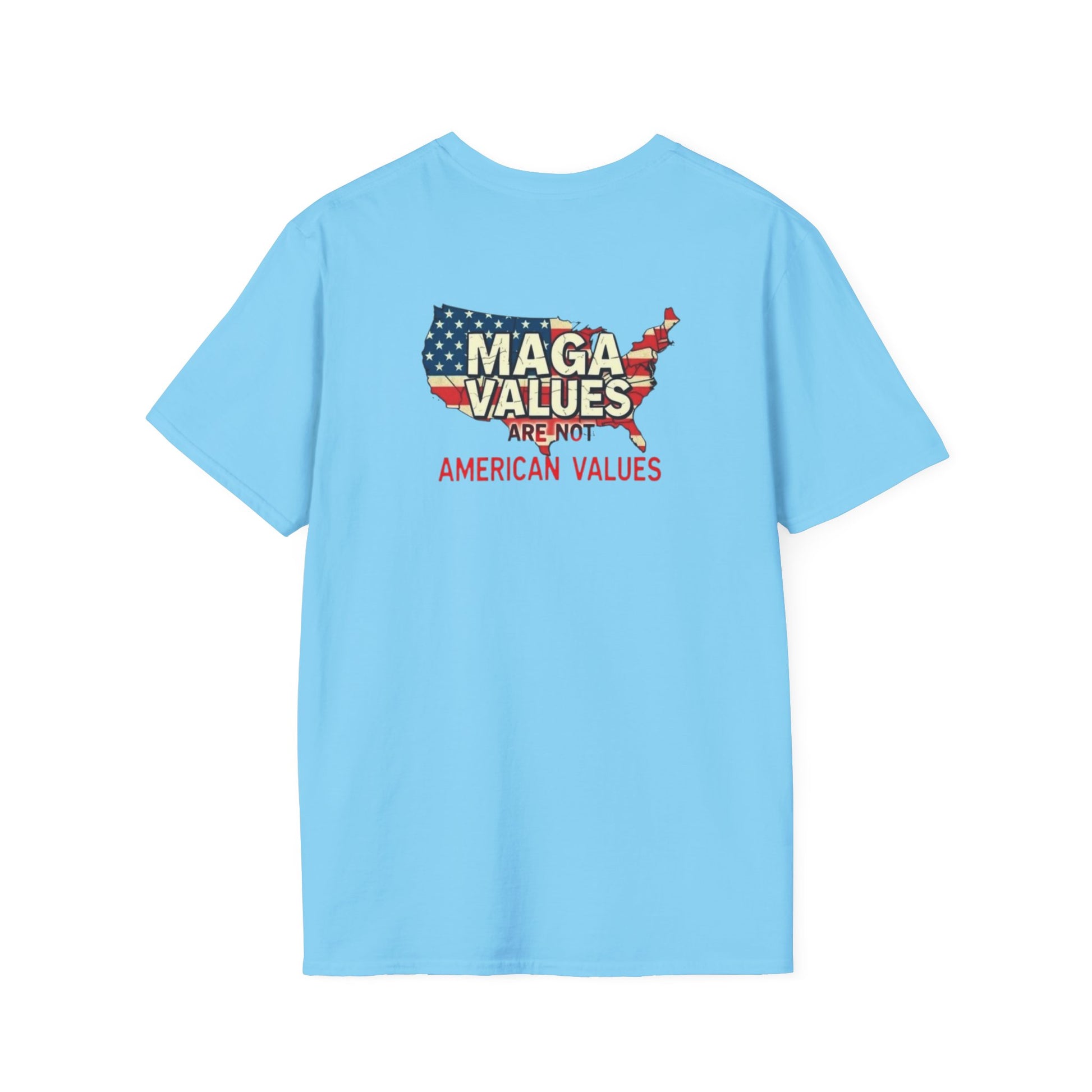 Unisex Softstyle T-Shirt - 'Patriots Don't Vote for Traitors' with USA Flag Design