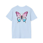 Trans Caterpillar to Butterfly Transformation T-Shirt, Unisex Graphic T-Shirt