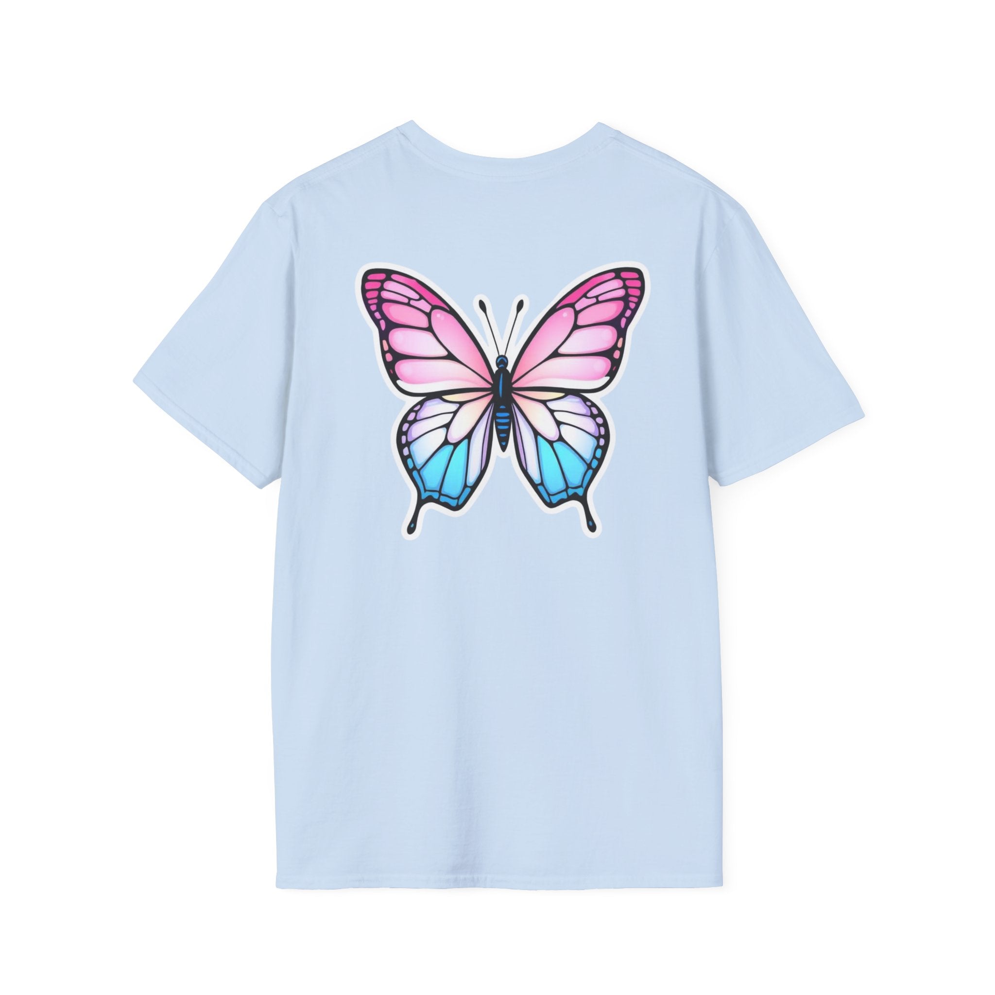 Trans Caterpillar to Butterfly Transformation T-Shirt, Unisex Graphic T-Shirt