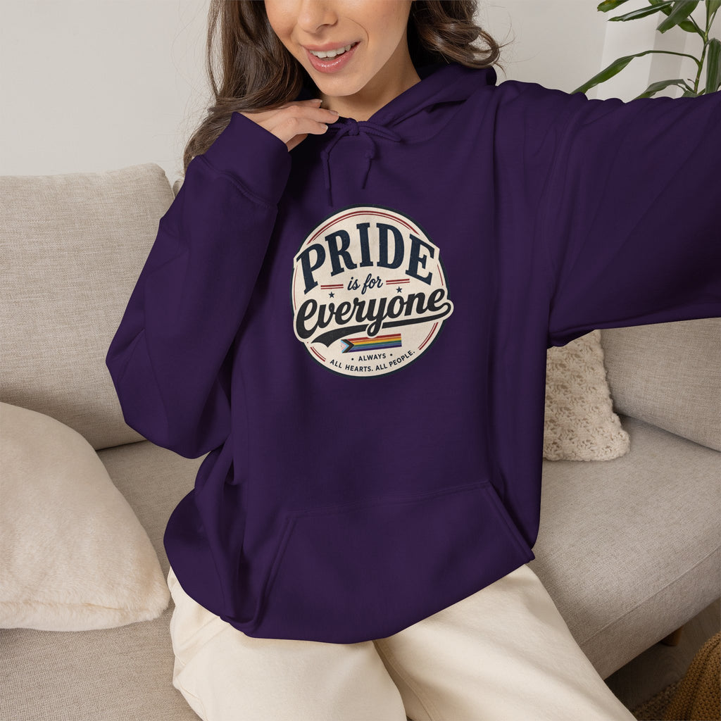 Pride Is For Everyone Pullover Hoodie — Vintage Graphic Inclusivity Sweatshirt
