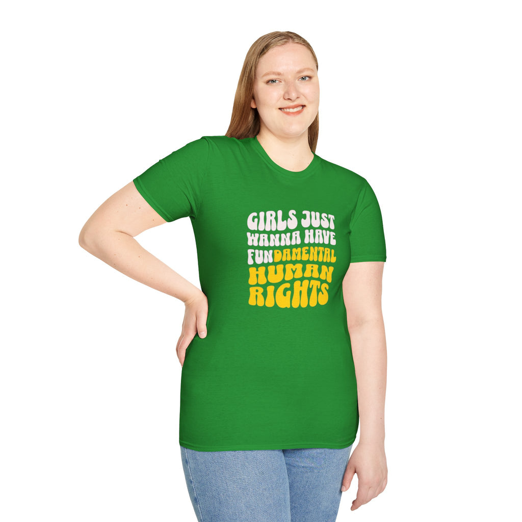 Girls Just Wanna Have Fundamental Human Rights Unisex Softstyle T-Shirt - EqualiTees.Me