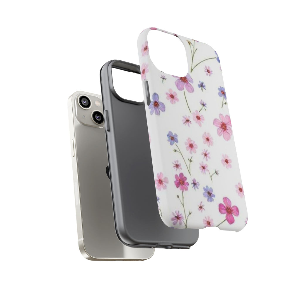 Floral Pink Wildflower Tough Phone Case for iPhone