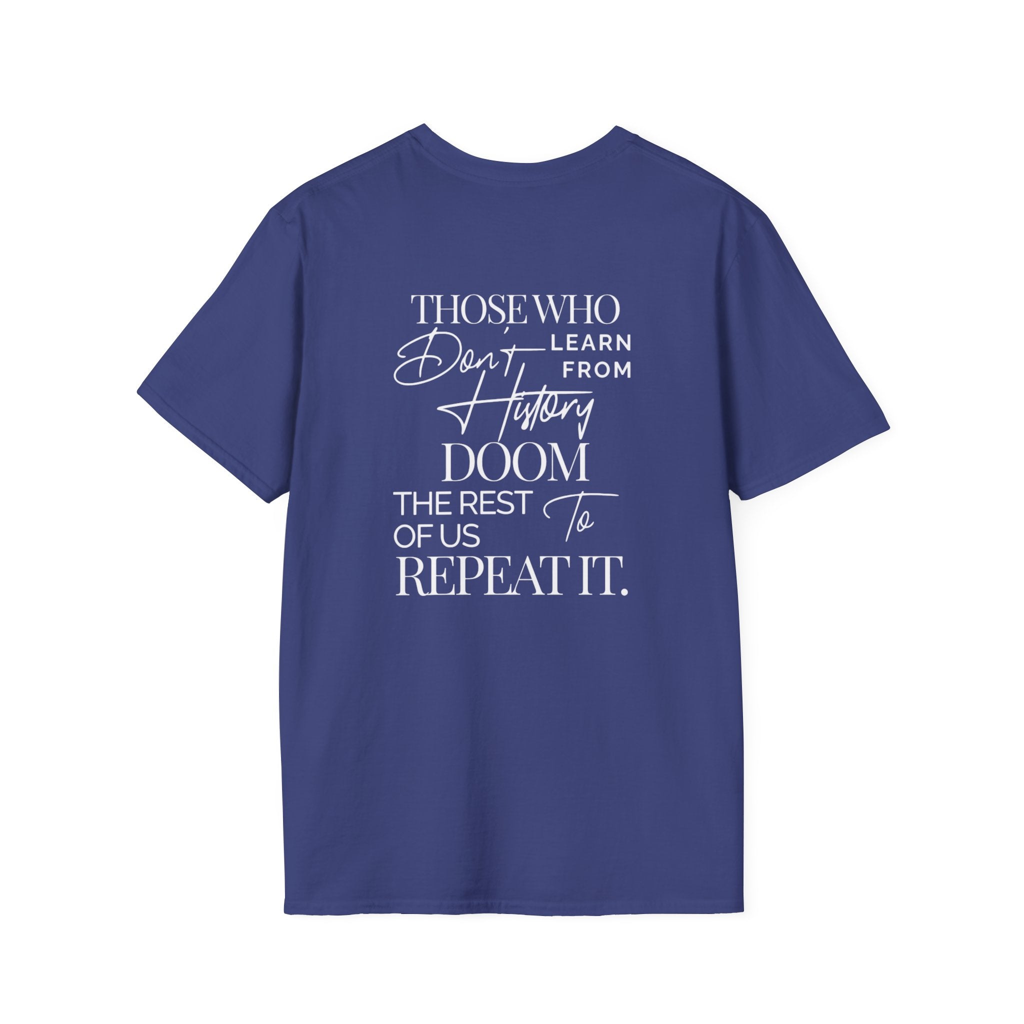 Patriotic Unisex Softstyle T-Shirt - "USA" & History Quote Design