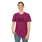 Teacher Advocate T-Shirt - Subtle Pride Educate Advocate Celebrate Design - EqualiTees.Me