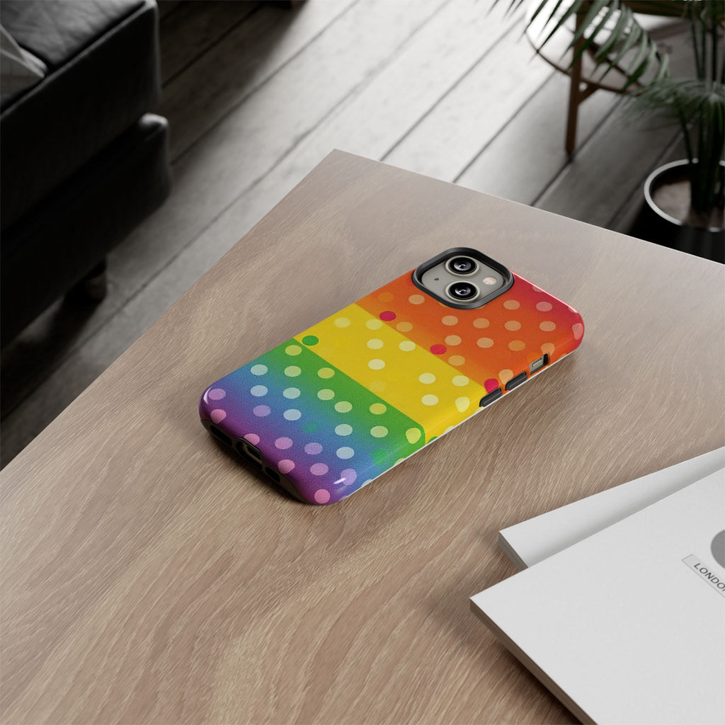 Rainbow Polka Dot Tough Phone Case for iPhone