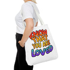 Know That You Are Loved Text Design Tote Bag