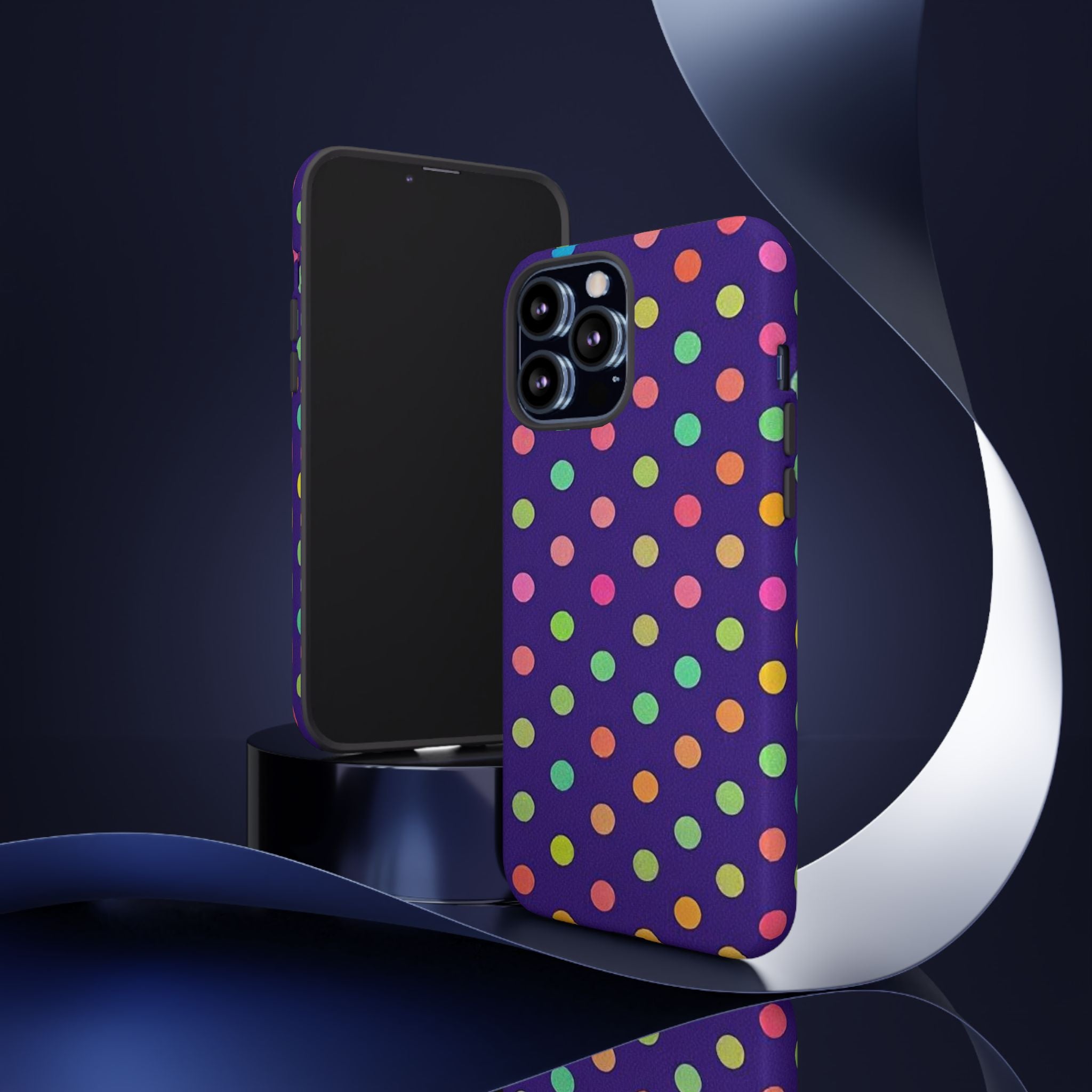 Colorful Polka Dot Tough Phone Case for iPhone