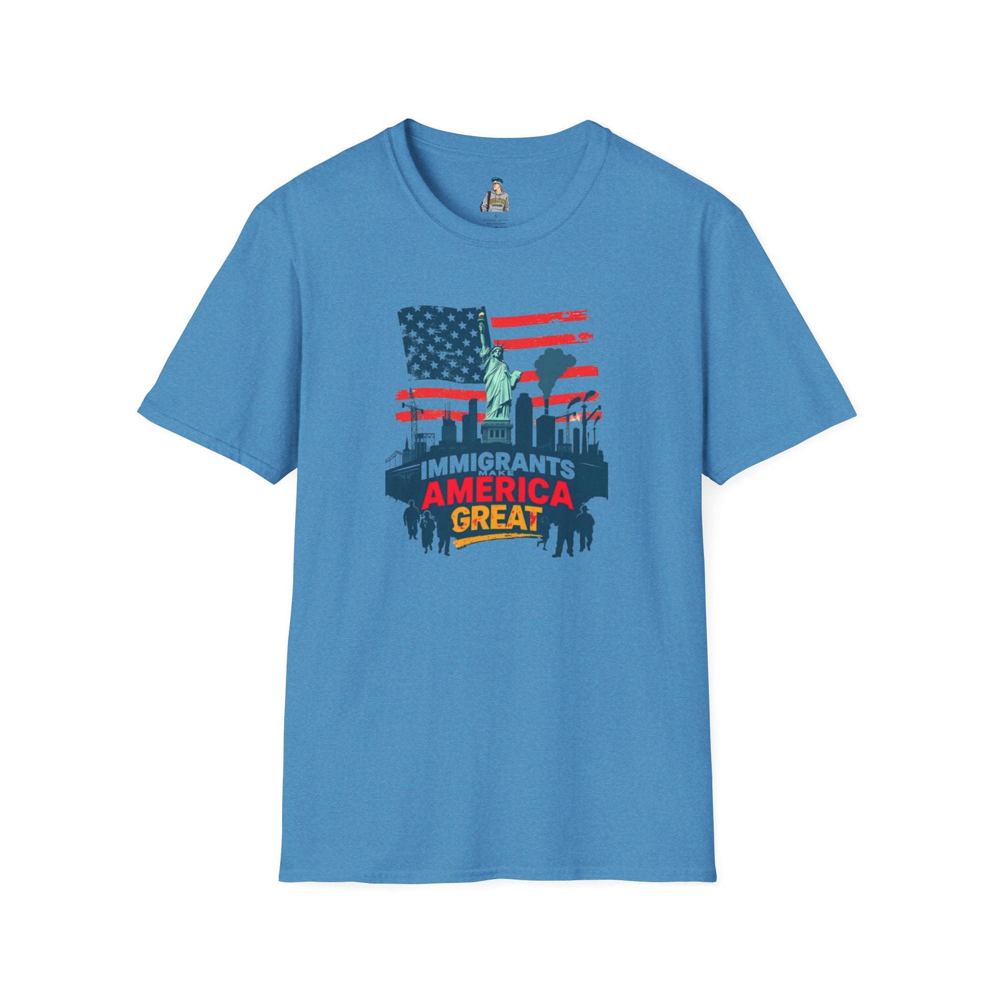 Unisex Softstyle T-Shirt - "Immigrants Make America Great" - Celebrate Diversity & Freedom