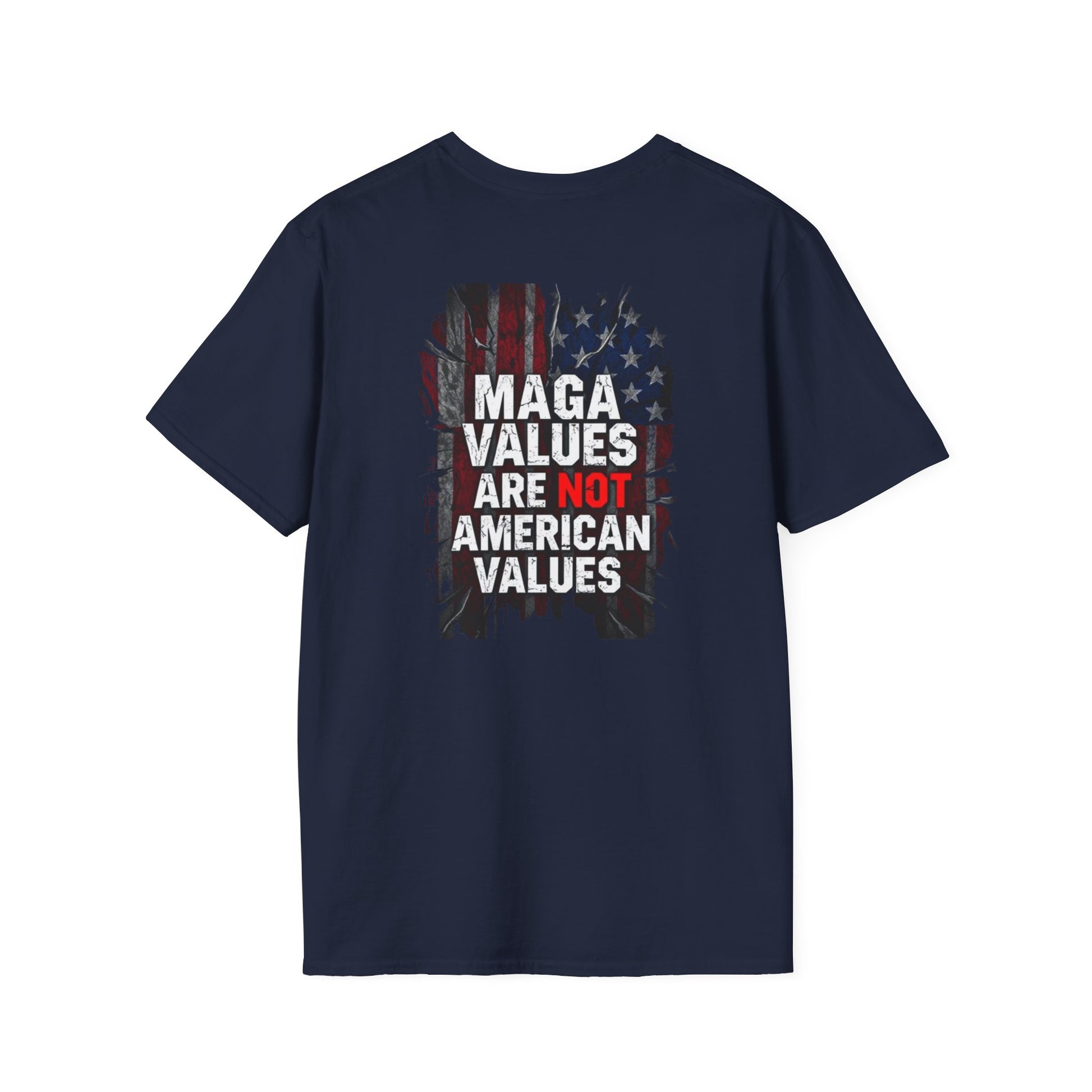 Unisex Softstyle T-Shirt - 'The People United' & 'MAGA Values Are NOT American Values' Graphic Tee