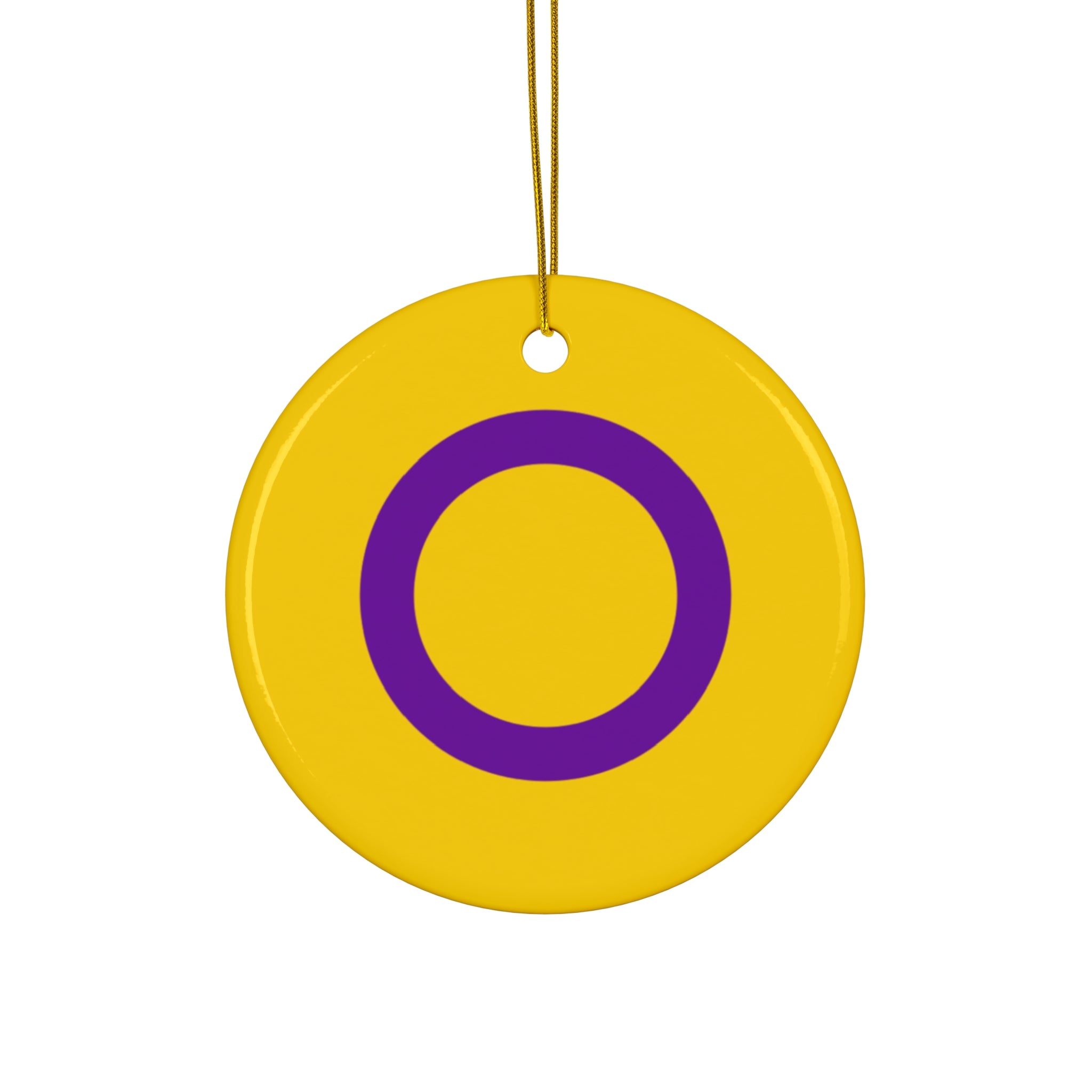 Intersex Pride- 4 Shapes Ceramic Ornaments - Fun and Festive Holiday Decor