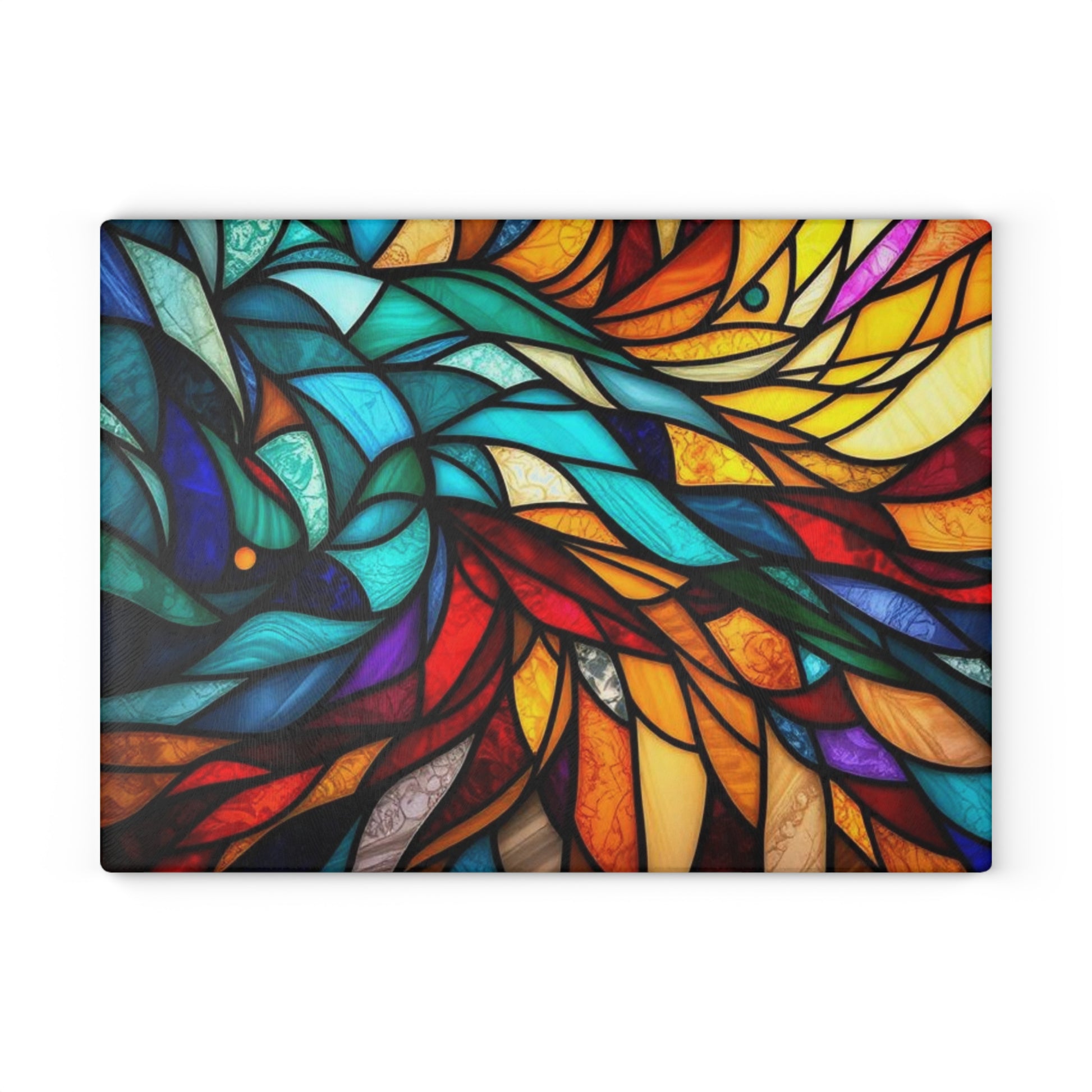 Vibrant Stained Glass Cutting Board - Artistic Kitchen Decor