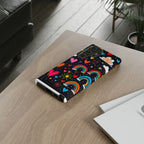 Android OR iPhone Compatible Cases - Doodle Hearts and Rainbows Design