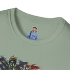 Statue of Liberty Stepping on MAGA American Flag T-Shirt — Patriotic USA Independence Day Tee
