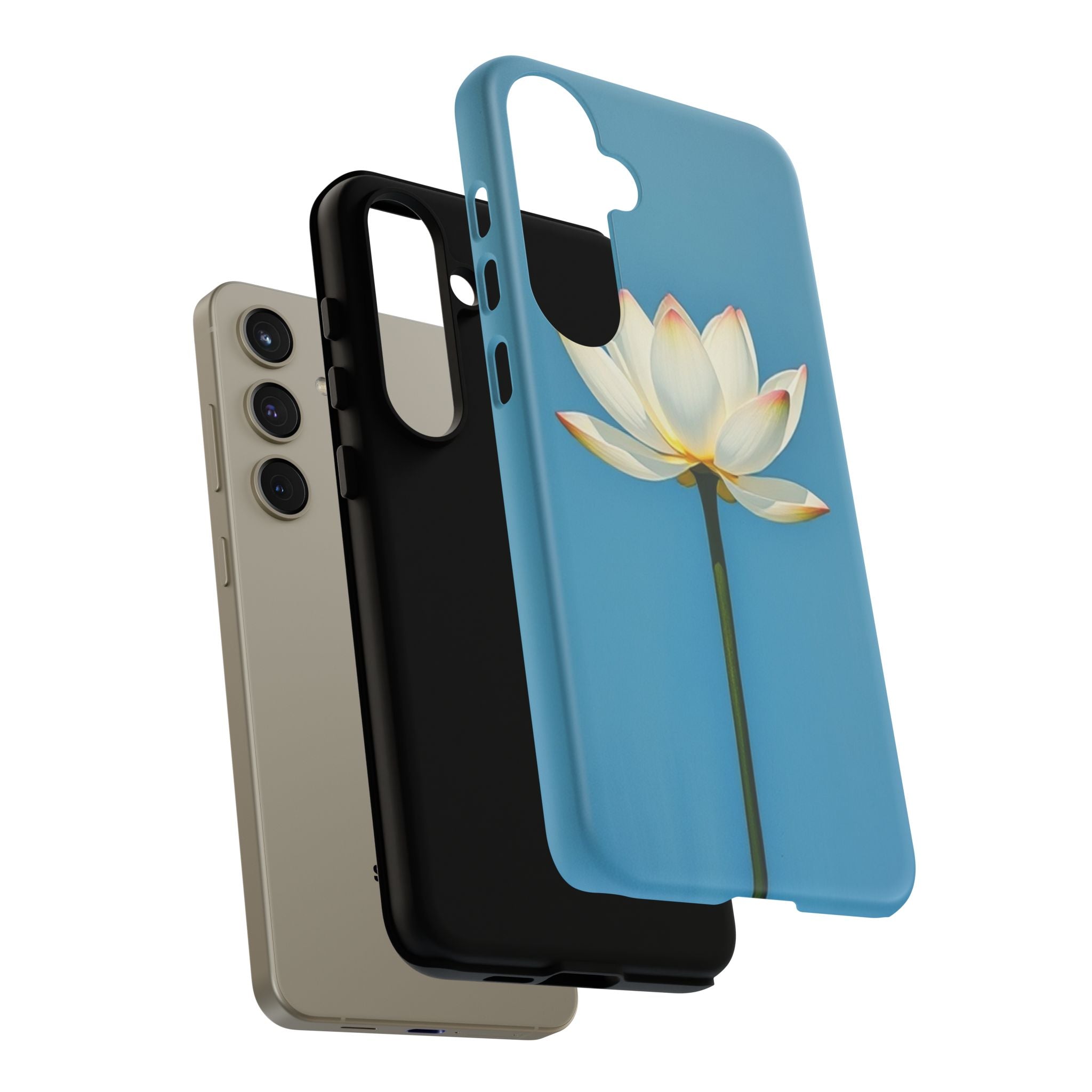 Open White Peace Lily Design Tough Case For Android & iPhone