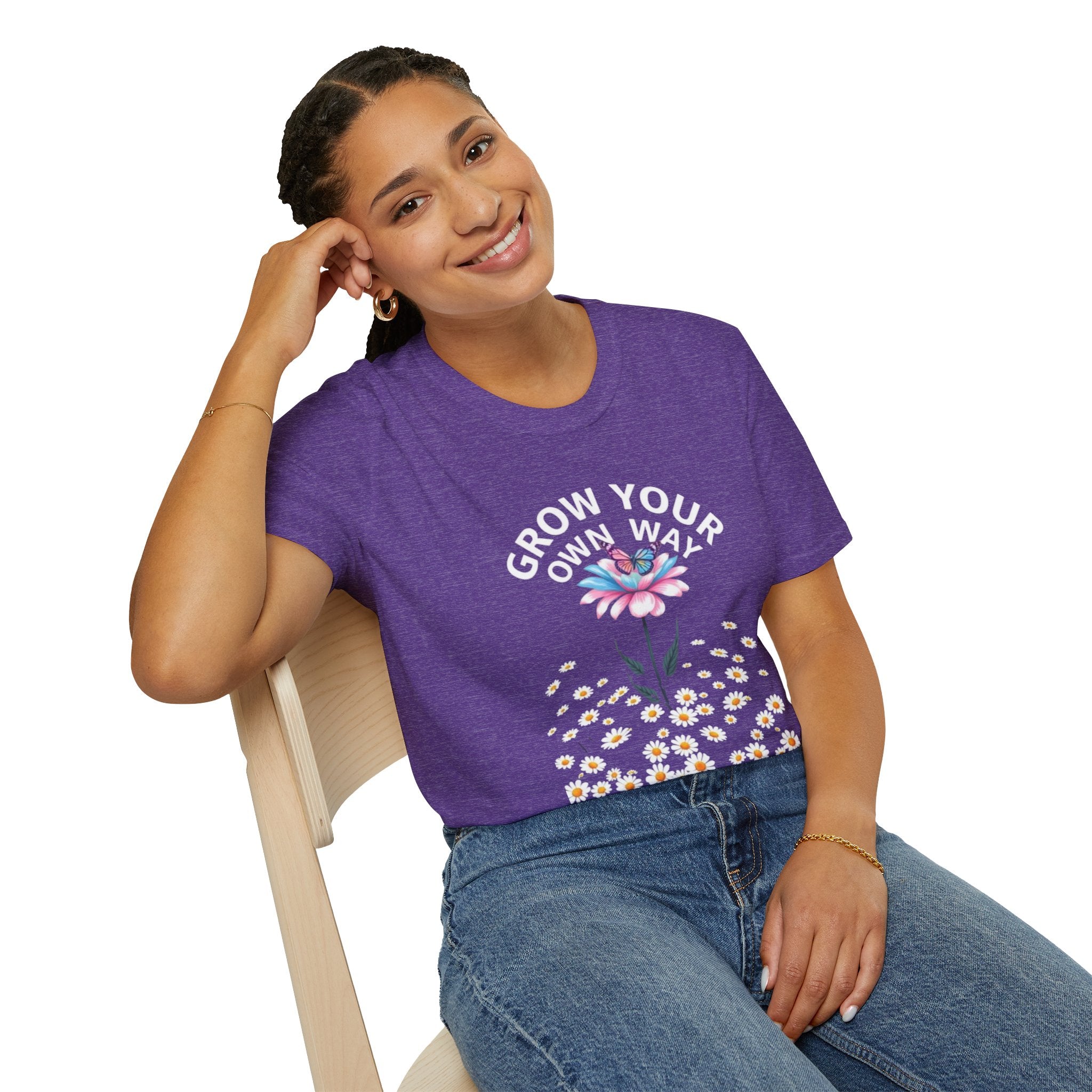 Grow Your Own Way Trans Pride Unisex T-Shirt - Floral Design for Garden Lovers