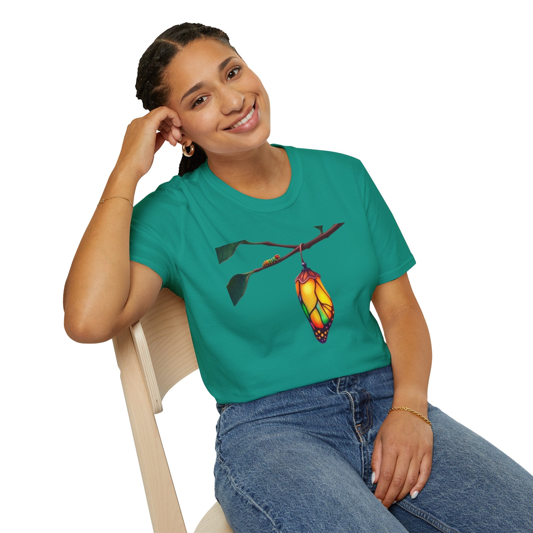 Rainbow Butterfly Cocoon Pride T-Shirt | Unisex Softstyle Tee