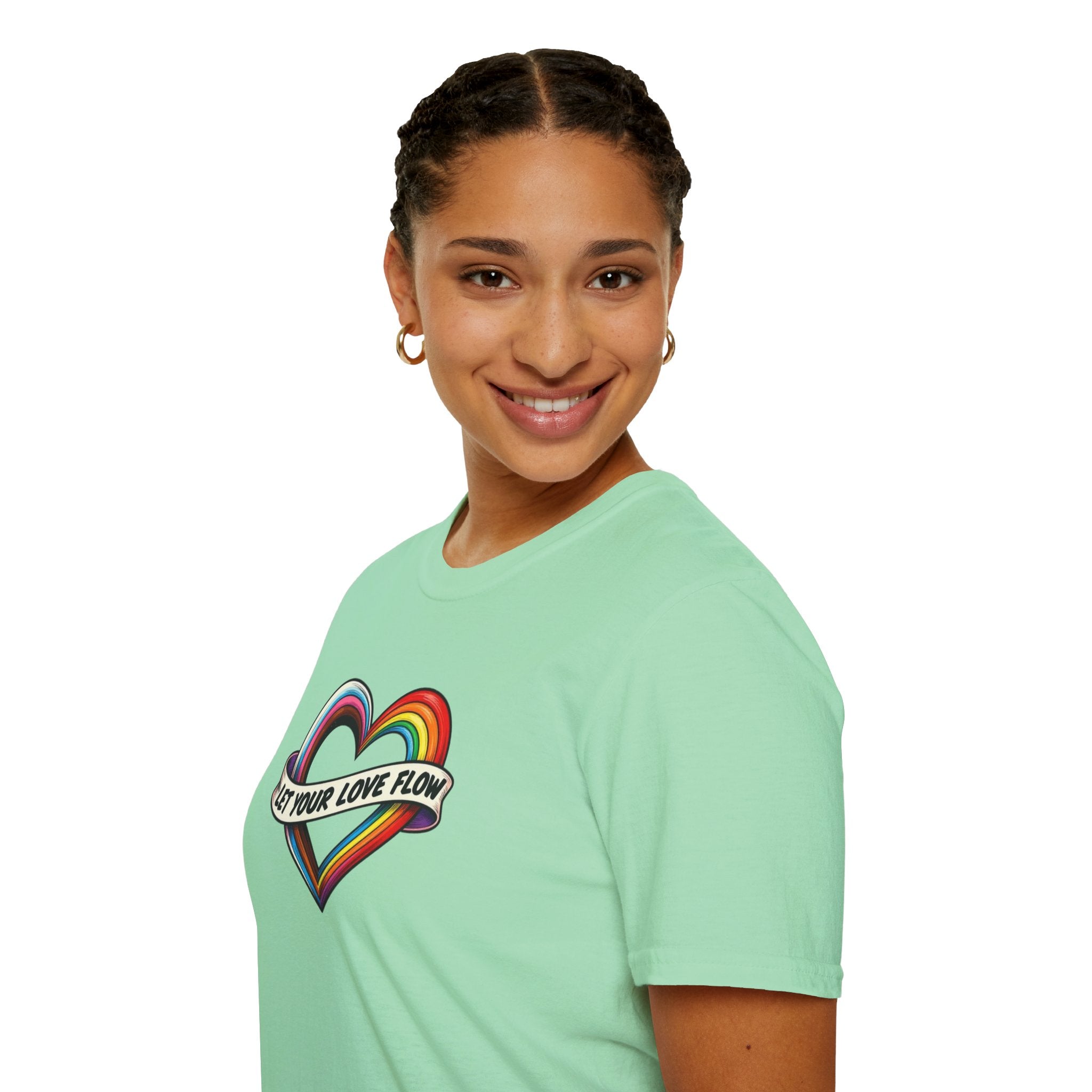 Let Your Love Flow Rainbow Heart T-Shirt