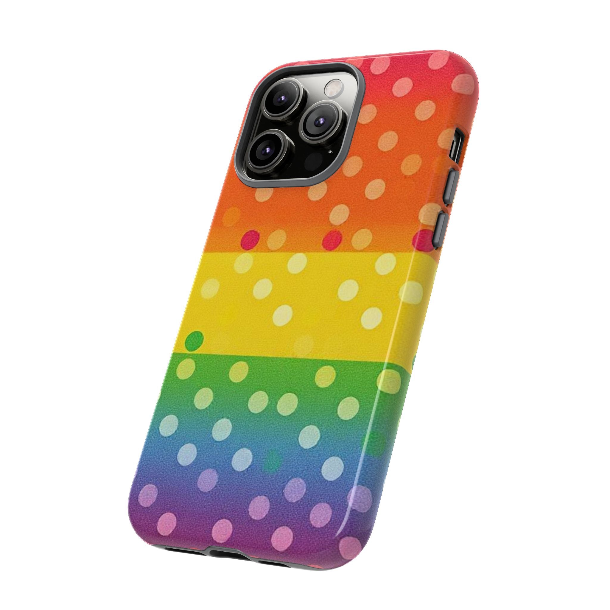 Rainbow Polka Dot Tough Phone Case for iPhone