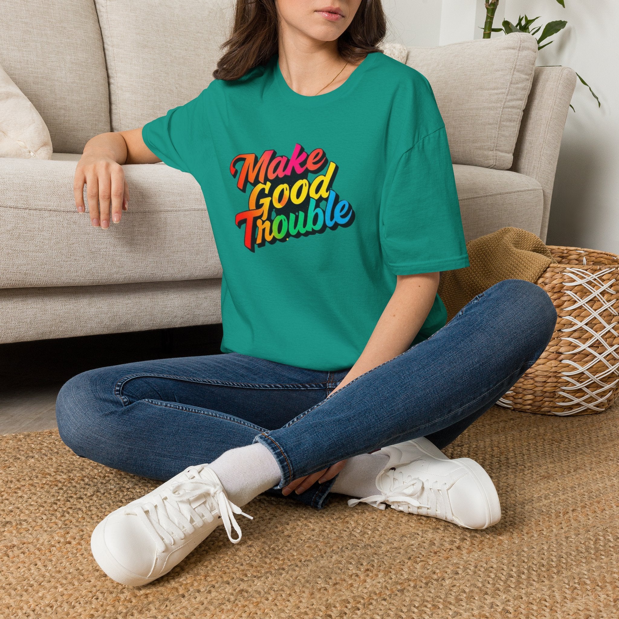 Make Good Trouble' Rainbow T-Shirt