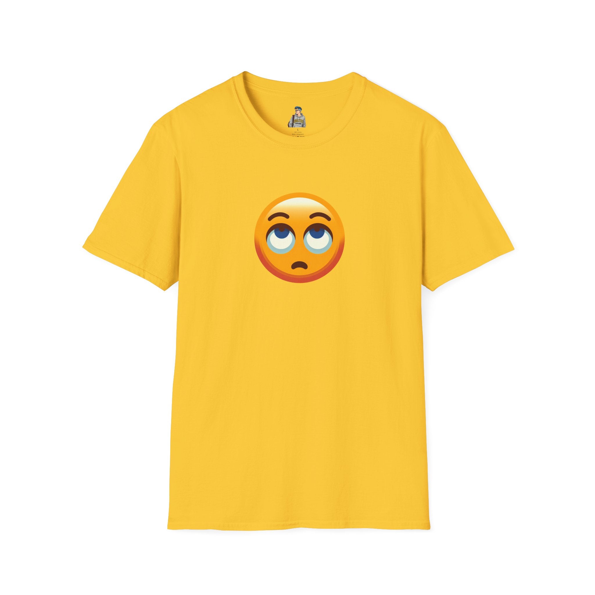 Unisex Softstyle T-Shirt with Eye Roll Emoji | Casual Graphic Tee for Everyday Humor
