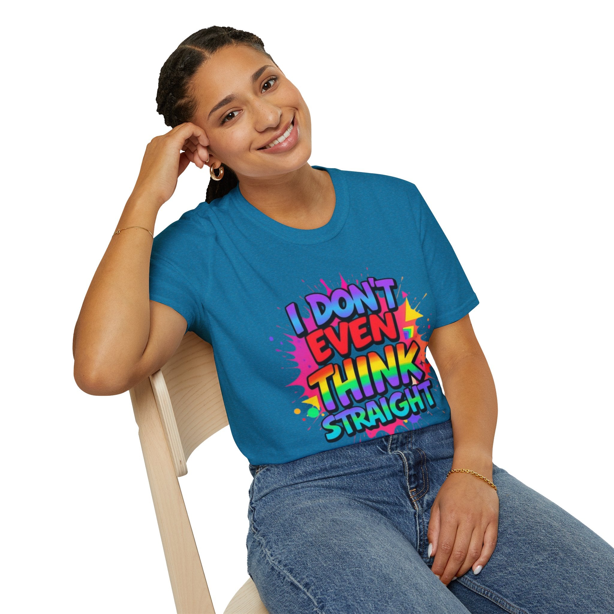 Pride T-Shirt, Unisex Graphic Tee, "I don't even think straight"