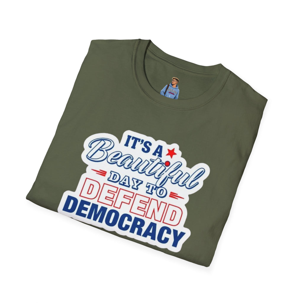 Defend Democracy Unisex Softstyle T-Shirt - Perfect for Activism and Everyday Wear