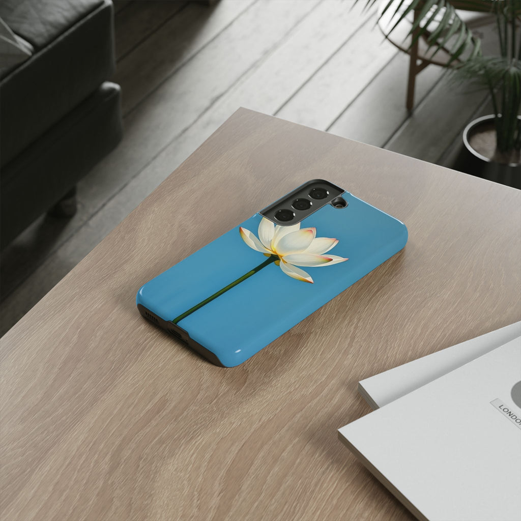 Open White Peace Lily Design Tough Case For Android & iPhone