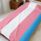 Trans Pride Flag Velveteen Plush Blanket
