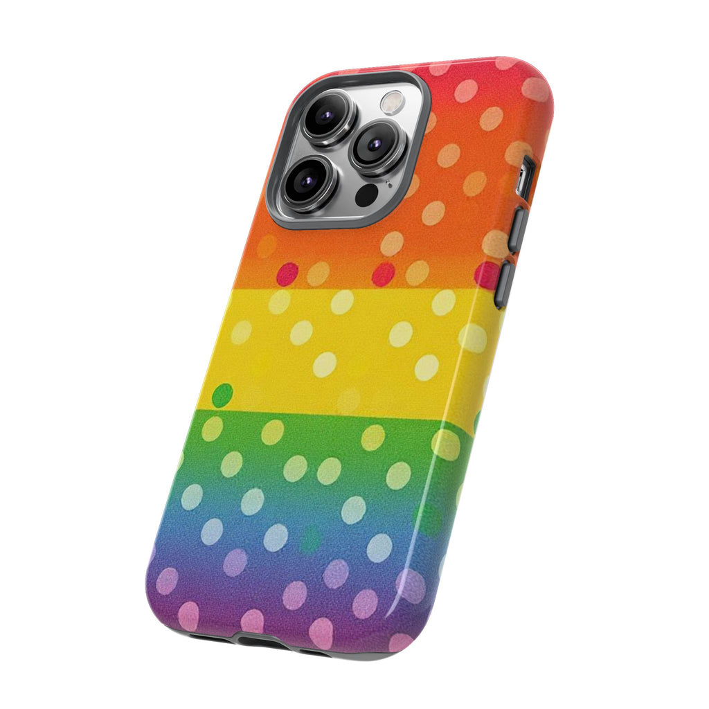 Rainbow Polka Dot Tough Phone Case for iPhone