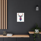 Vibrant Stag Canvas Wall Art - Colorful Geometric Deer Decor