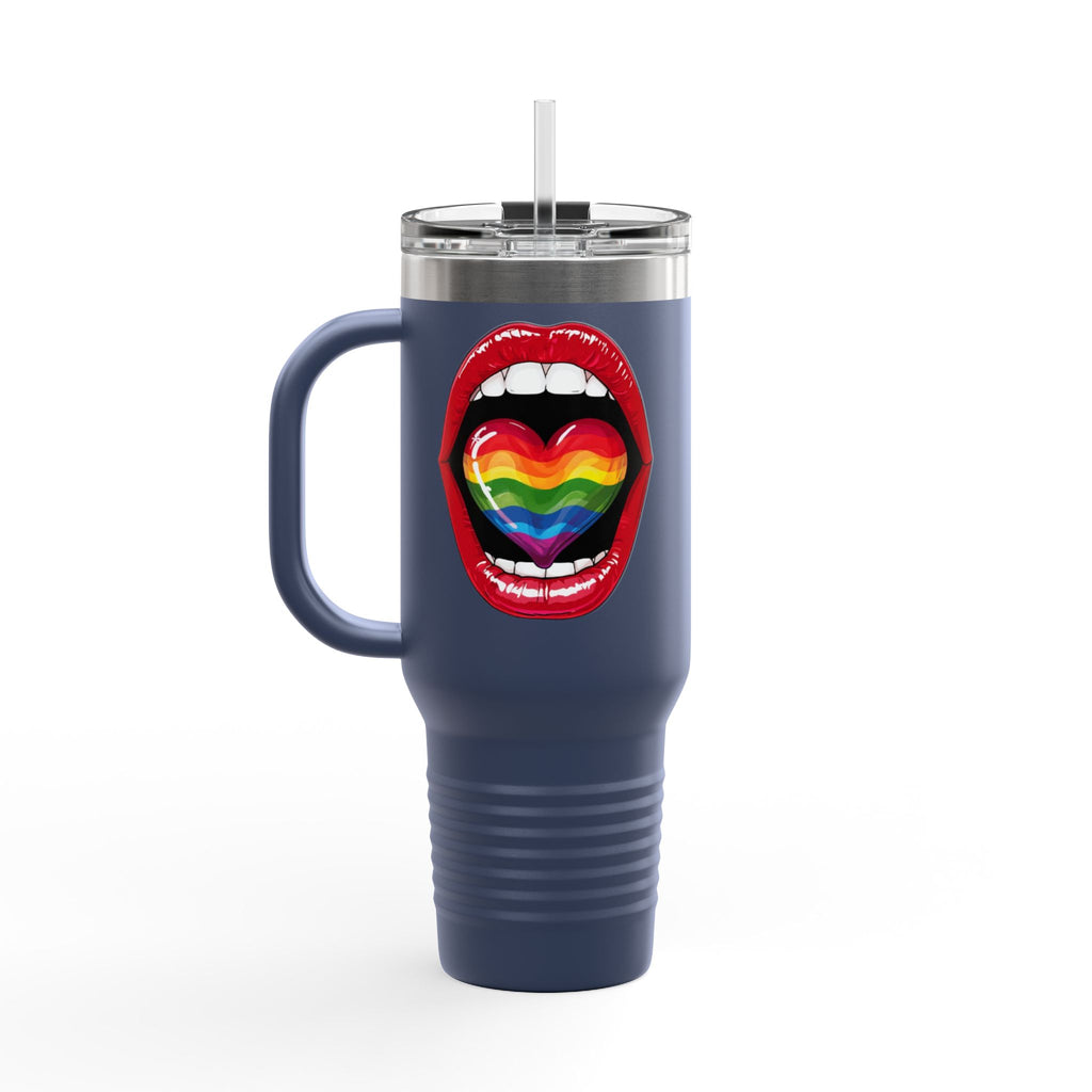 Rainbow Tongue Insulated Travel Mug - 40oz, Perfect for Pride Celebrations