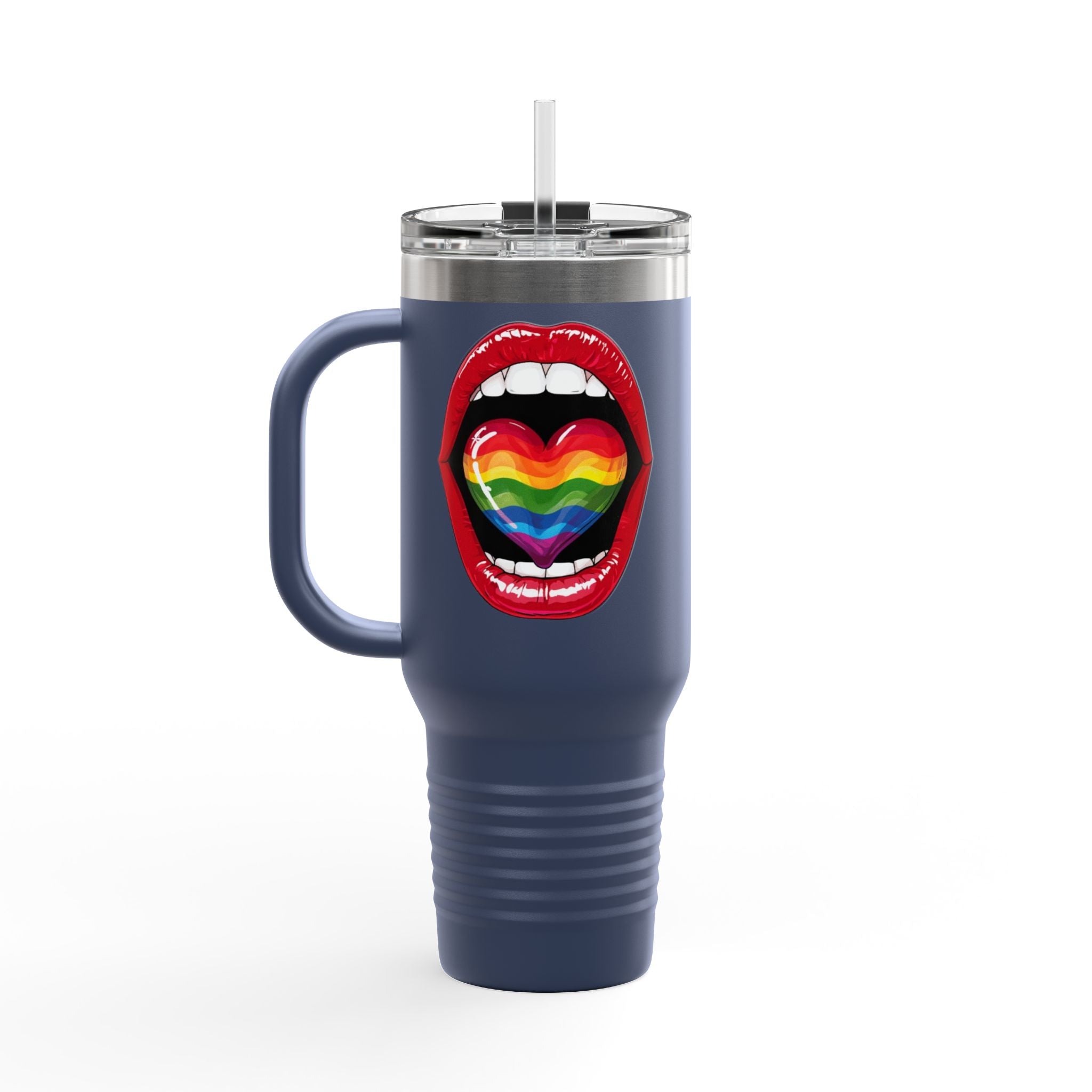 Rainbow Tongue Insulated Travel Mug - 40oz, Perfect for Pride Celebrations